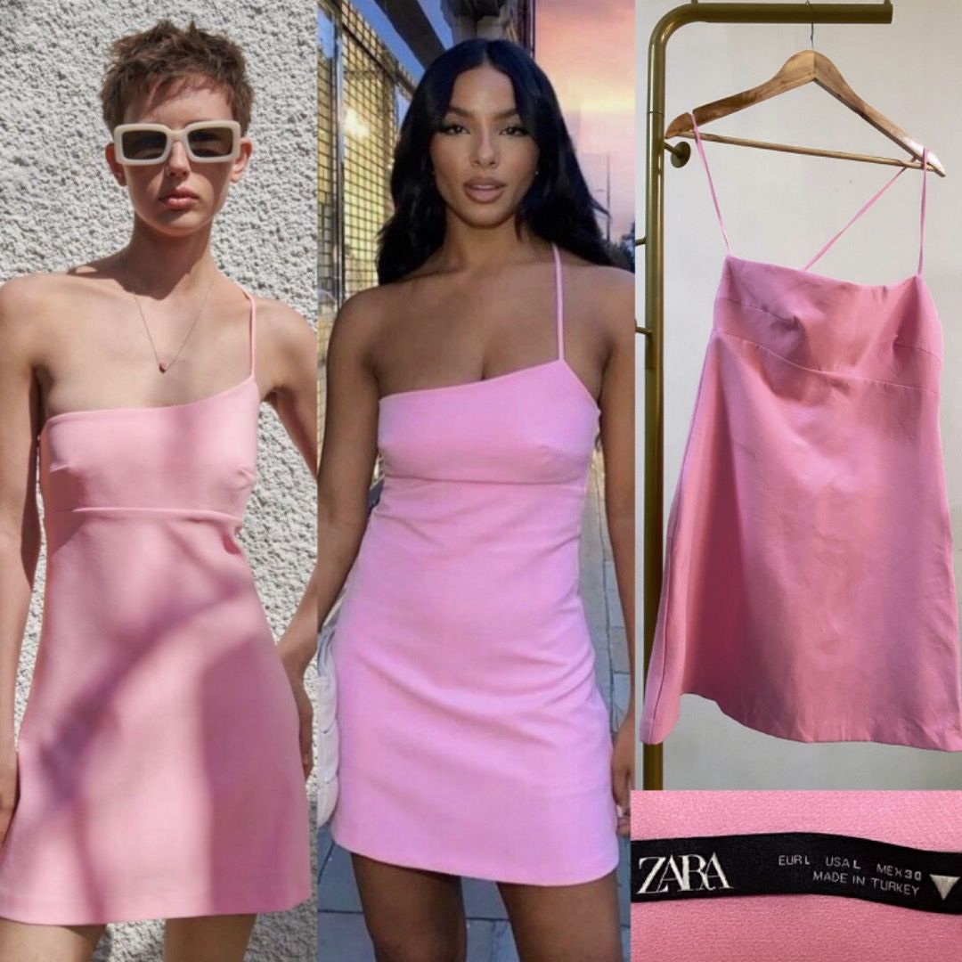 Zara pink mini dress sale