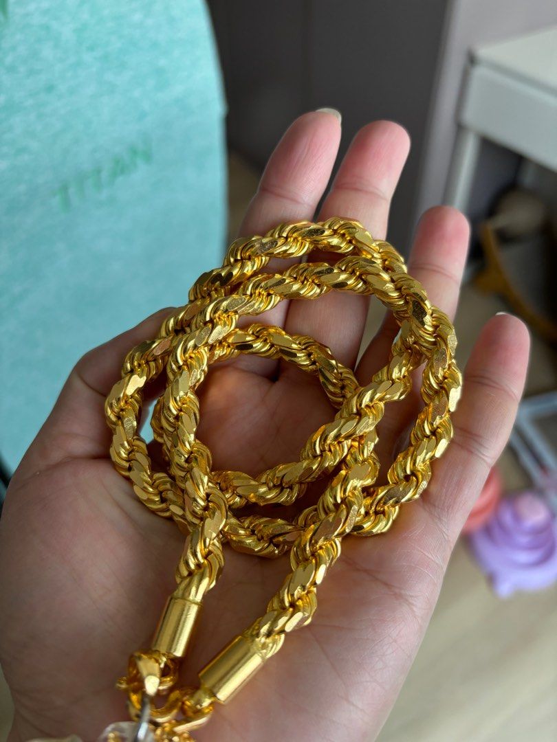 916 Gold Chain Necklace Men s Fashion Watches Accessories Jewelry on Carousell