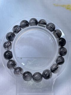 全新 黑銀鈦水晶手串 11.1-11.9mm (順豐到付64193275071489110