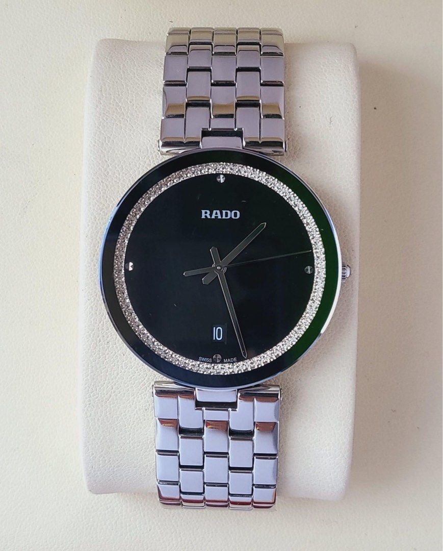 Authentic Rado Florence Unisex Watch (Category: Luxury Watches) located in Quezon City. Submitted by jhaediah (Listing ID 1325423470, Image 1). Description: Authentic Rado Florence Unisex Watch -40mm case size -Black dial -Swiss Made -Stainless Steel -Quartz Movement -Small to Med Wrist 17cm -Provided box -Excellent Condition😍😍😍 ✨️All Posted Photos are Actual and Onhand✨️.