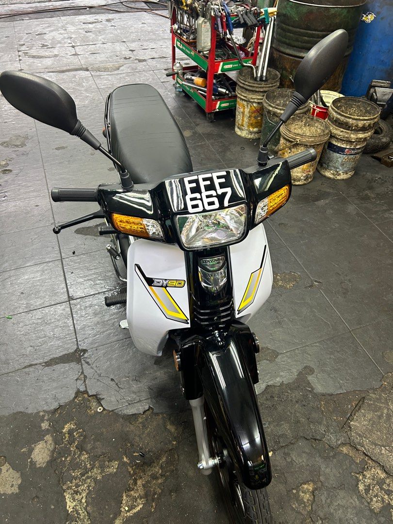 Aveta DY90 (Black) colour Sell motor&plate, Motorbikes on Carousell