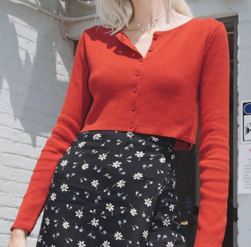 Brandy melville red cardigan 2025
