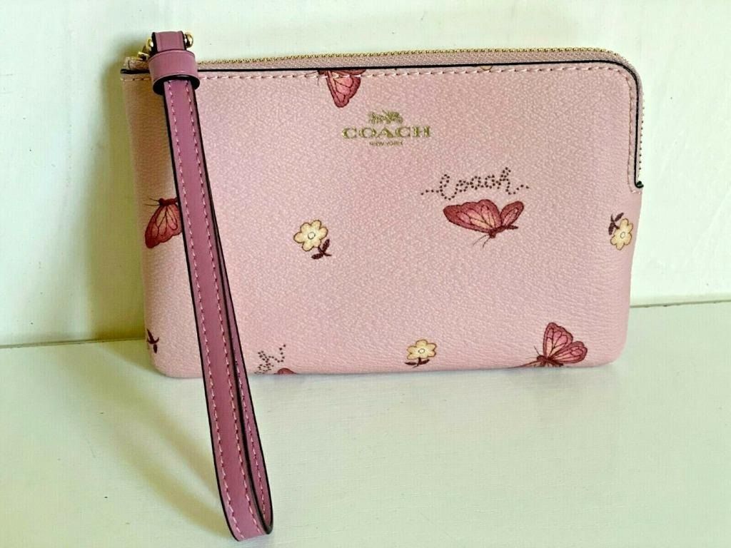 Coach double zip wallet with butterfly print shop