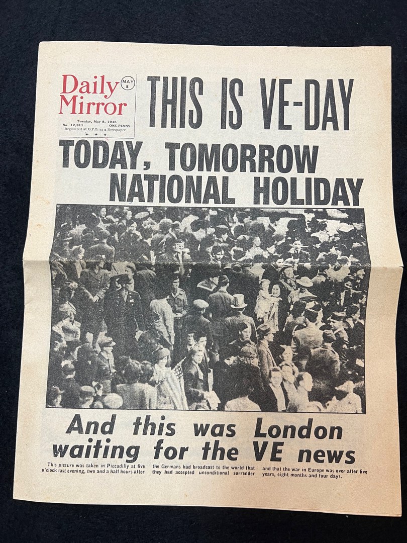 Daily mail newspaper uk ve day german surrender 1945 hobbies toys