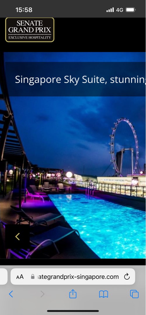 F1 Singapore GP 2024 3 Days Pass SKY Suite Hospitality Package, Tickets & Vouchers, Event