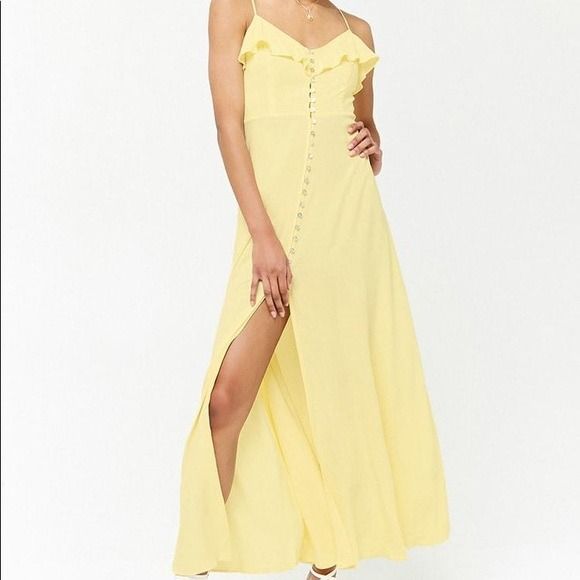 Forever 21 yellow long dress outlet