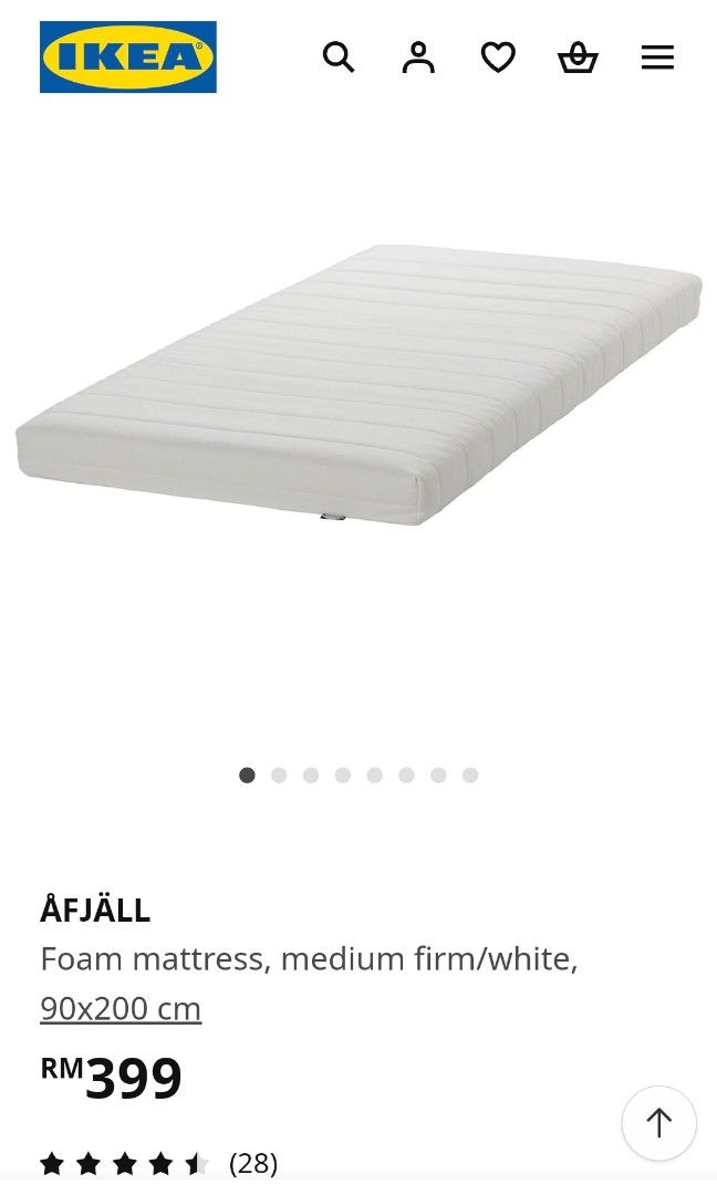 Ikea bed frame+ Asang foam mattress, Furniture & Home Living, Furniture