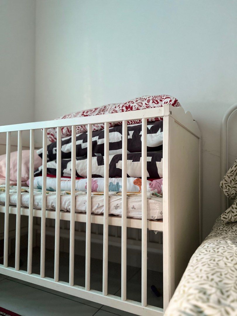 Ikea HENSVIK Baby Cot FREE mattress non ikea Babies Kids Baby Nursery Kids Furniture Cots Cribs on Carousell