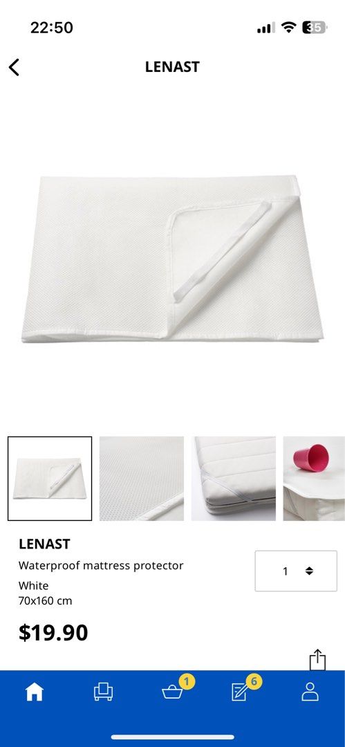 IKEA LENAST waterproof Mattress protector 70x160cm Babies Kids Baby Nursery Kids Furniture Cots Cribs on Carousell