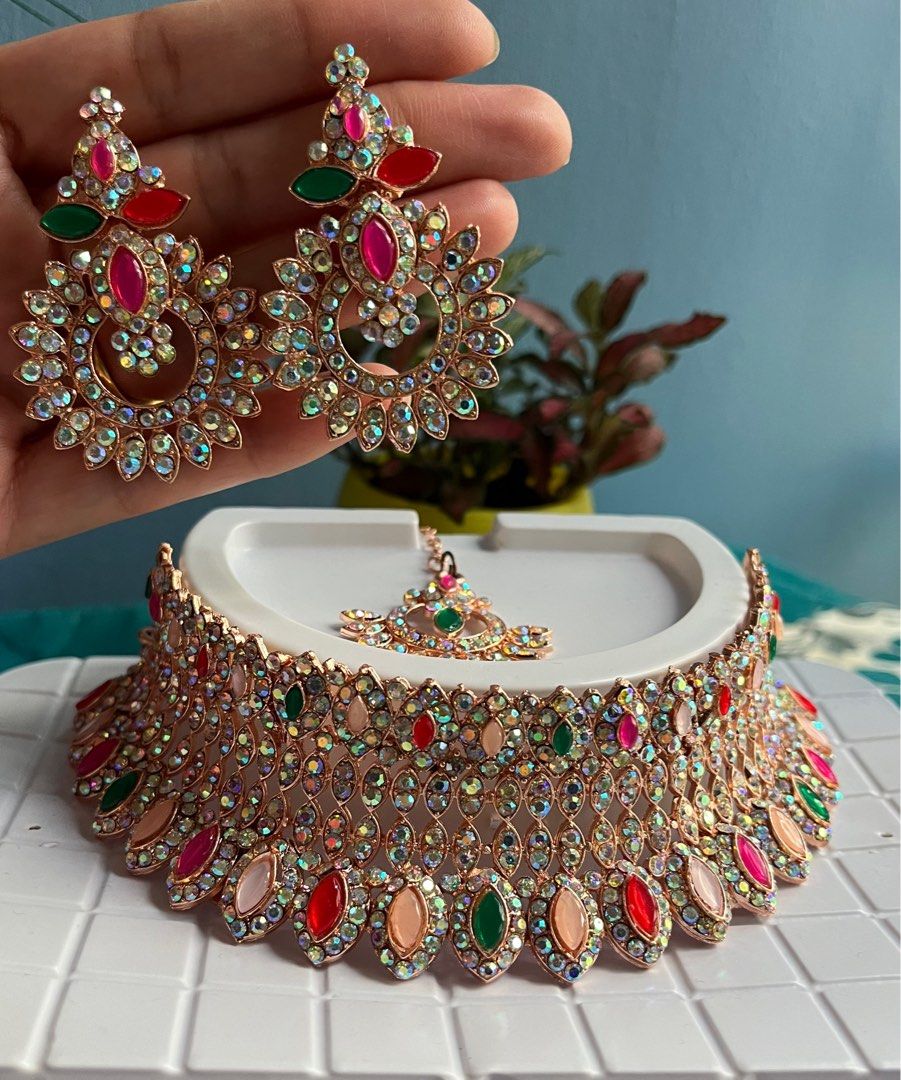 Indian choker necklace jewellery Set clearance sale