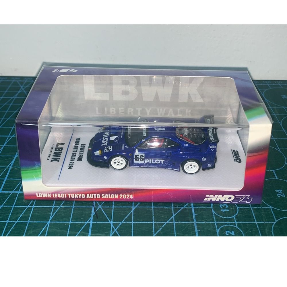 Inno64 1/64 Scale LBWK F40 #56 Blue Tokyo Auto Salon 2024 Die-cast Car ...