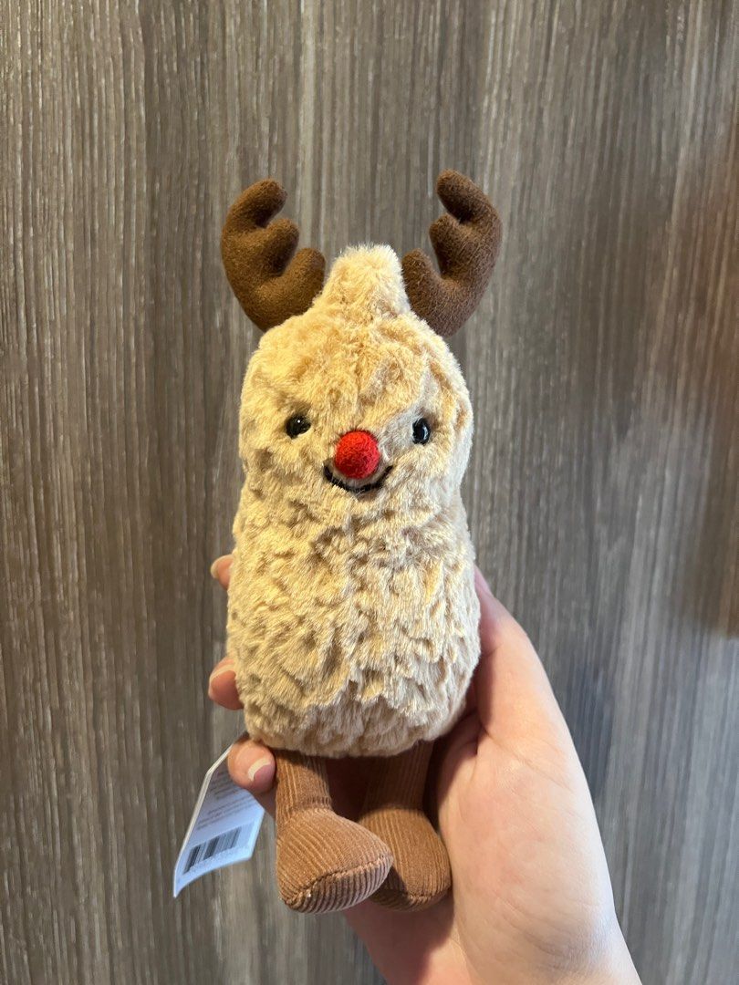 Jellycat Amuseables Peanut Reindeer【Ready Stock】, Hobbies & Toys