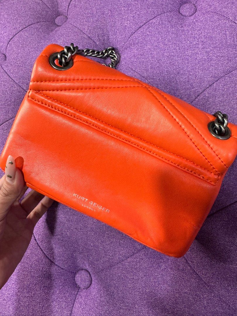 Kurt Geiger Orange Bag (Category: Luxury Bags & Wallets) located in Makati City. Submitted by r0w33 (Listing ID 1325345065, Image 3). Description: Bought in K.G Rockwell .