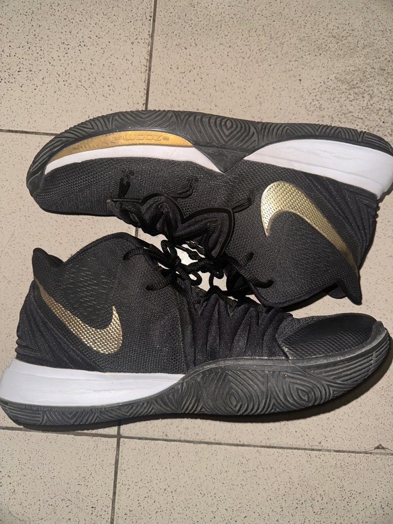 kyrie 5 shoes black and gold