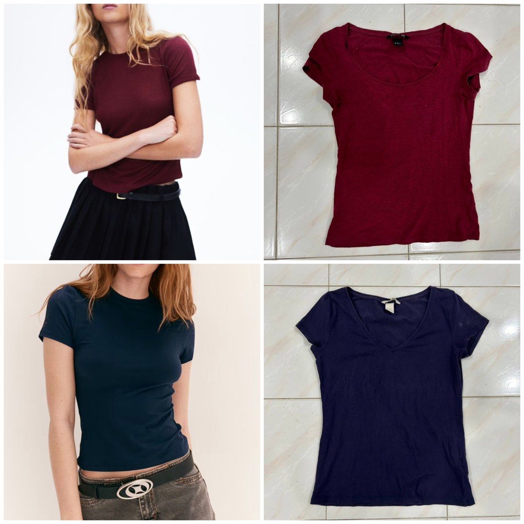 Like New S H M divided basic tee shirts BUNDLE Women s Fashion Tops Shirts on Carousell