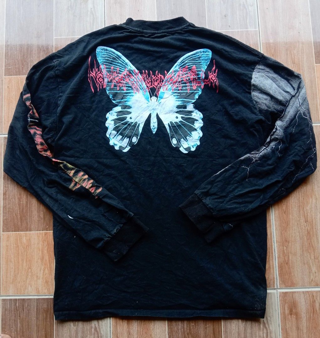 Longsleeve Name Funny Guerrilla Taped, Fesyen Pria, Pakaian , Atasan di