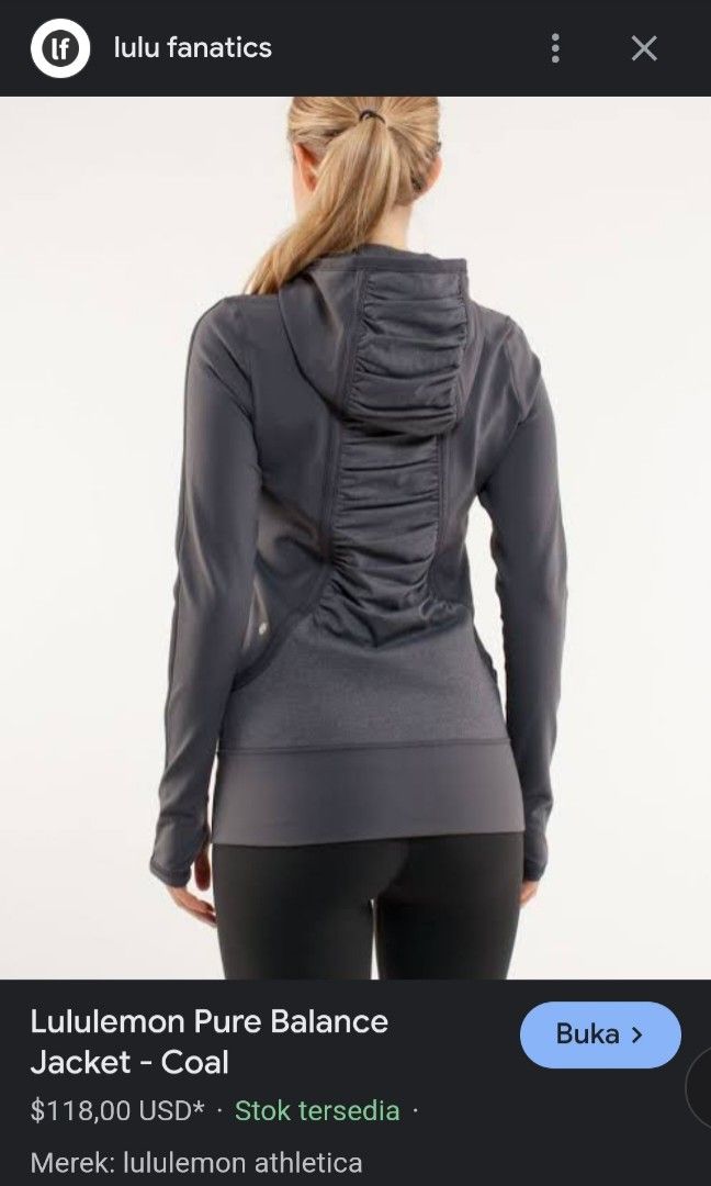LULULEMON PURE BALANCE JACKET Fesyen Wanita Pakaian Wanita Atasan di Carousell