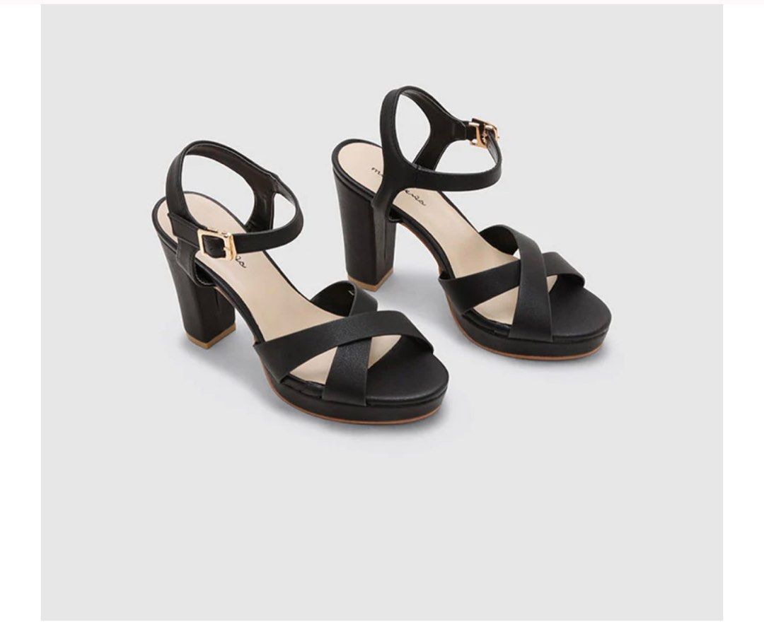 MATTHEWS MIKAELA HEEL SANDALS with flaws (Category: Heels) located in Naga. Submitted by Rveebee (Listing ID 1325354914, Image 1). Description: MATTHEWS MIKAELA HEEL SANDALS Condition: Used only once and just stored, thus already WITH FLAWS as seen on the actual photos Size: 36 Cross-strap heels with hook and buckle fastening Material: Synthetic leather Heel height (Inches): 3.8 inches Platform Height (Inches): 0.8.
