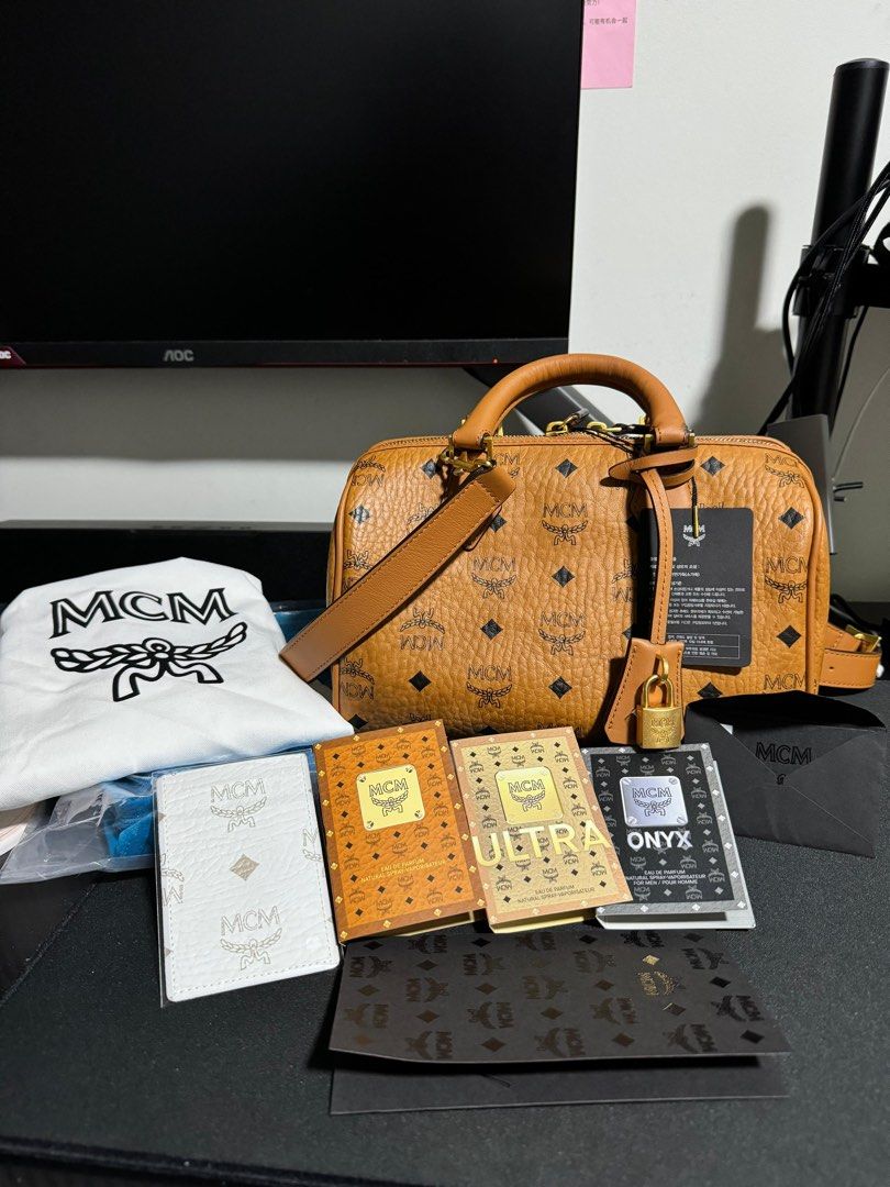 MCM ELLA BOSTON BAG IN VESETOS Women s Fashion Bags Wallets Tote Bags on Carousell