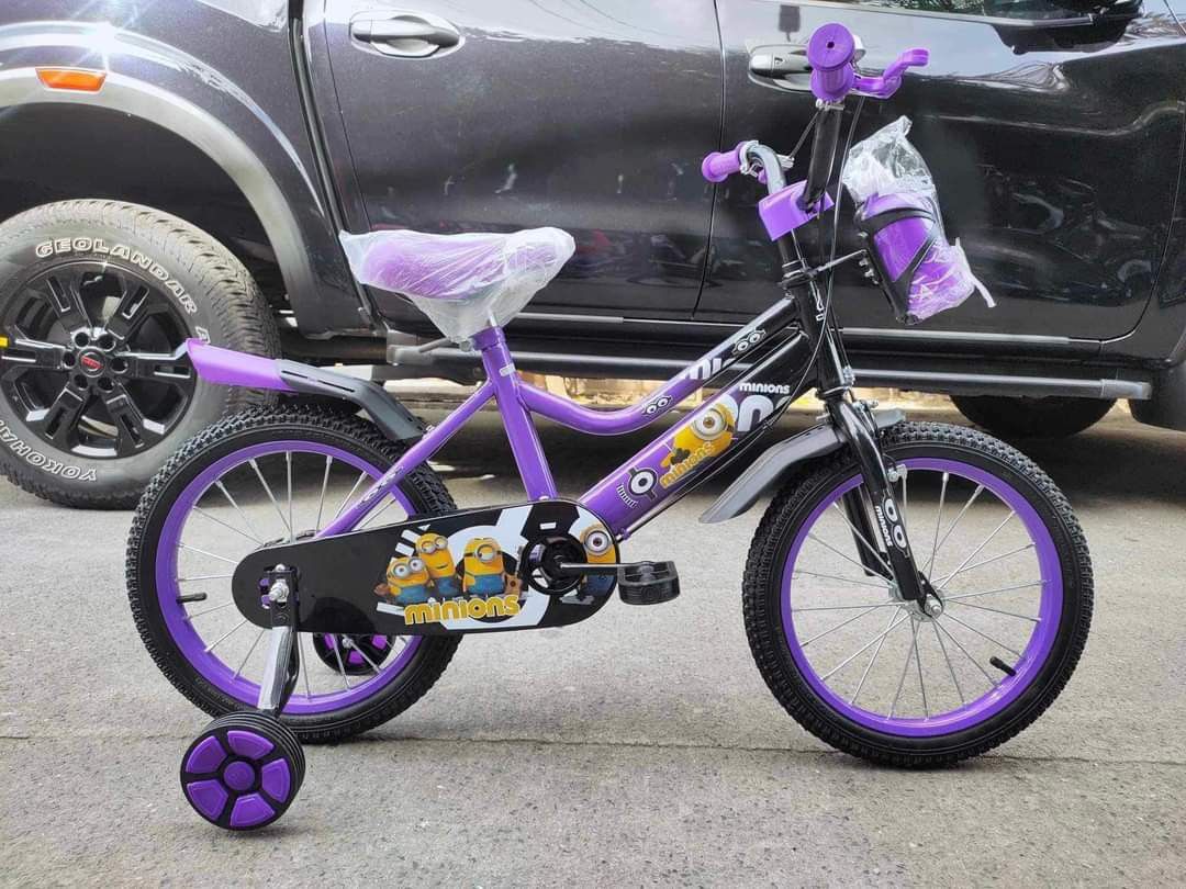 MINIONS KIDS BIKE WITH TRAINING WHEELS SIZE 16 Sports Equipment Bicycles Parts Bicycles on Carousell