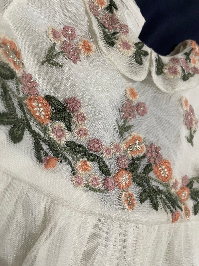 Next embroidered white tulle dress (Category: Babies & Kids Fashion) located in Quezon City. Submitted by secondstreet08 (Listing ID 1325304508, Image 2). Description: .