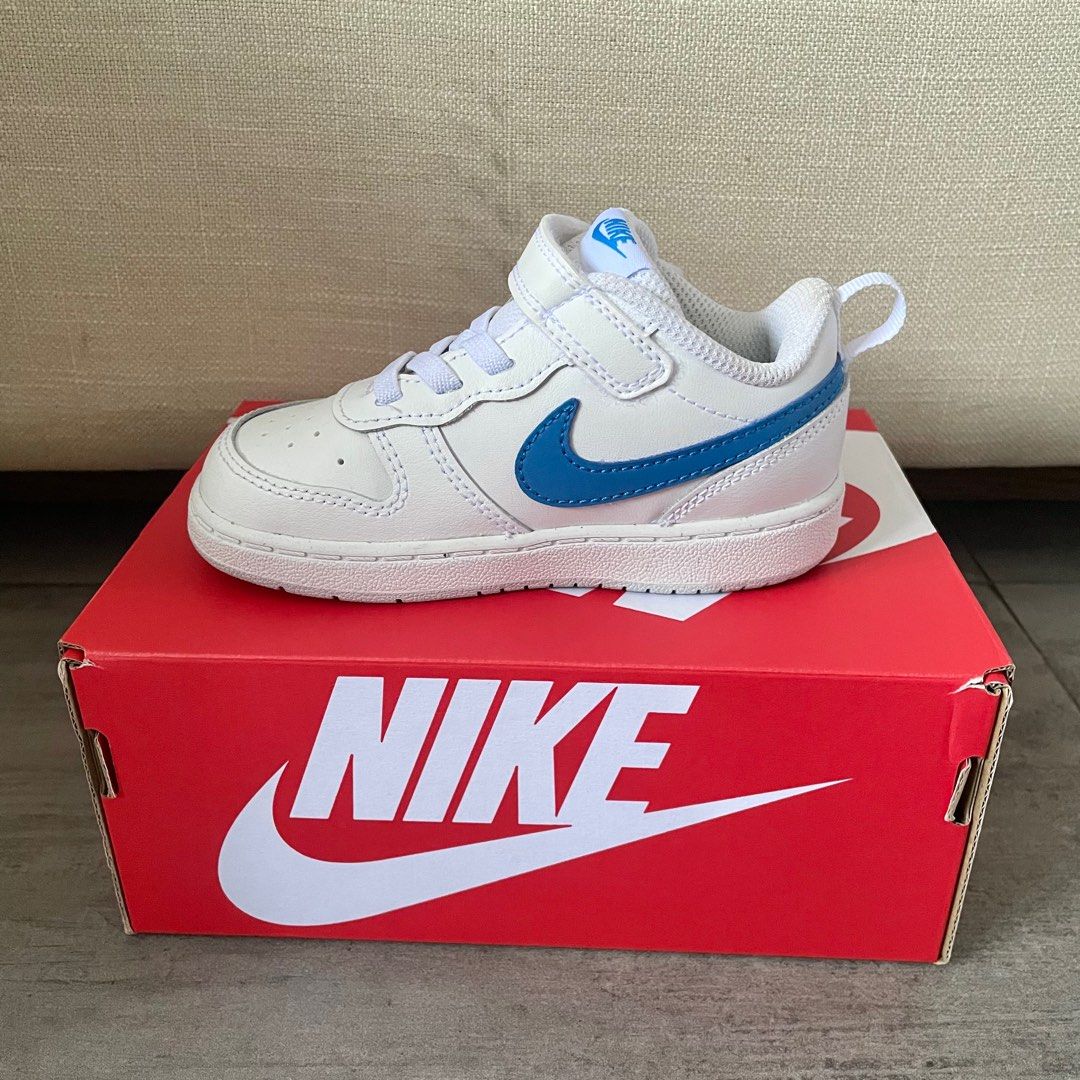 Nike Court Borough Low 2 Toddler Velcro Shoes UK 7.5 Babies Kids Babies Kids Fashion on Carousell