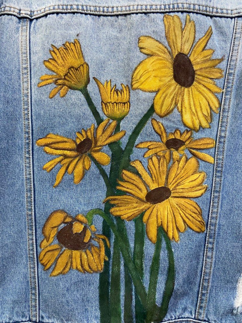 Sunflower Hand Painted Forever 21 Denim Jacket
