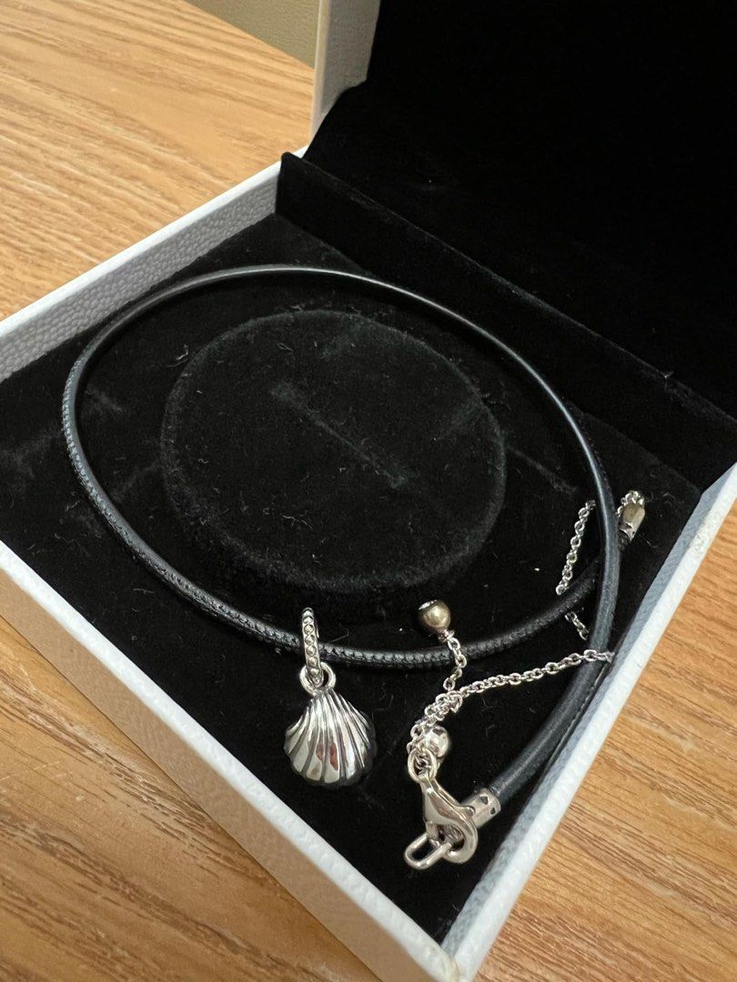 Leather choker pandora hot sale