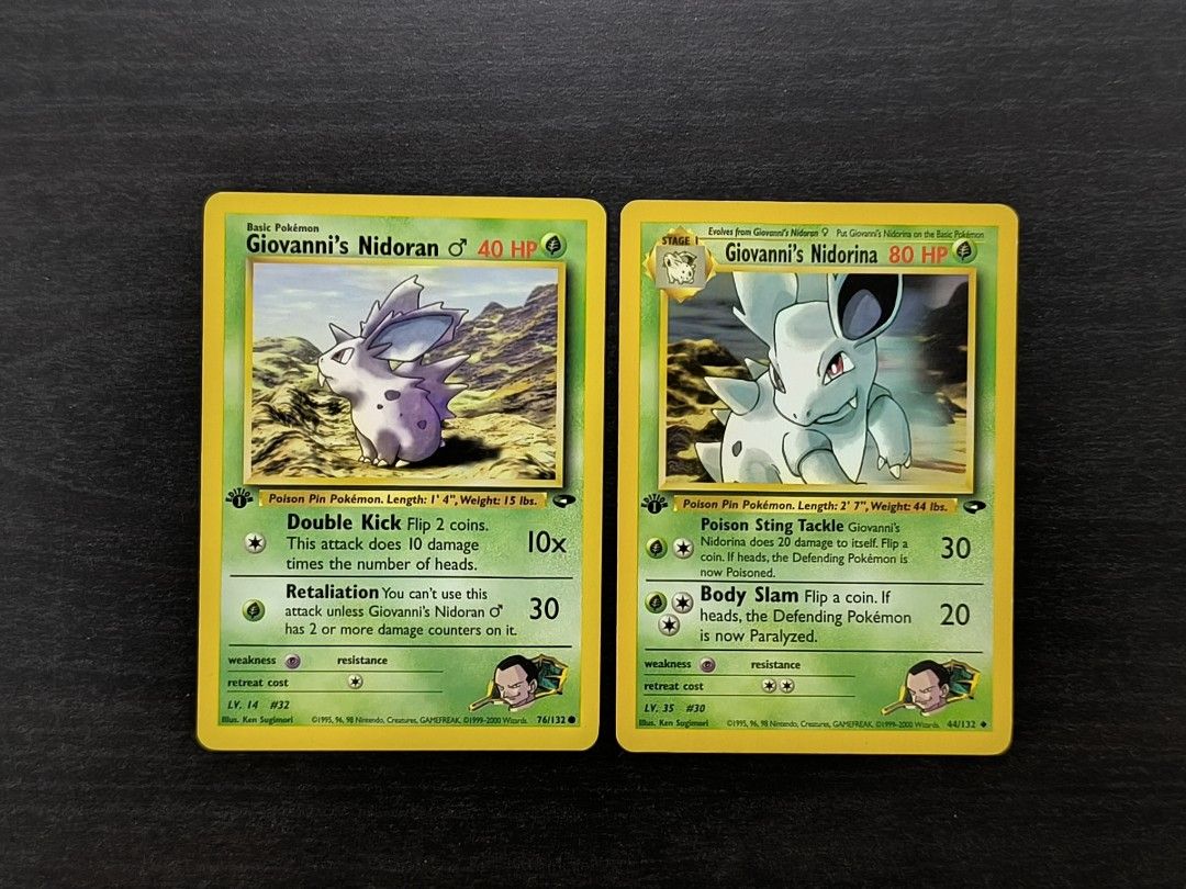 Pokemon Giovanni Nidoran | Nidorina 1st Edition Set, Hobbies & Toys, Toys &  Games on Carousell