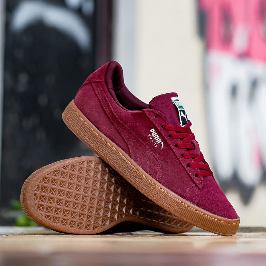 Puma suede maroon gum hot sale