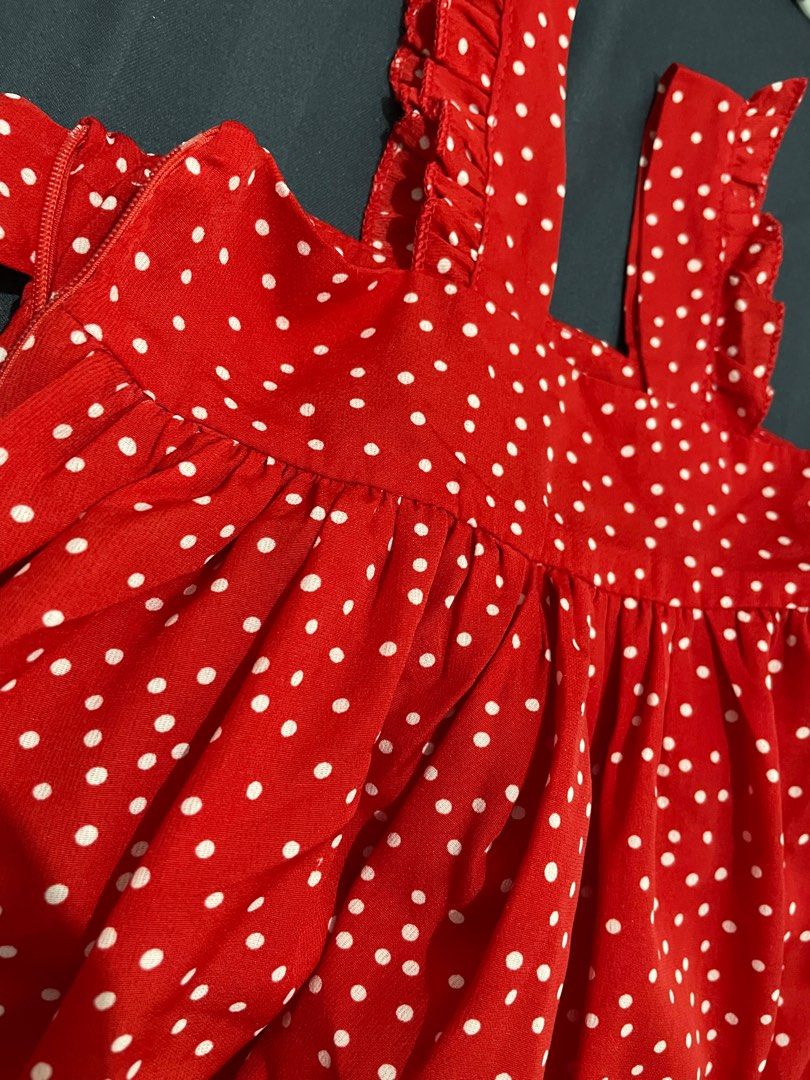 Red polka dress (Category: Babies & Kids Fashion) located in Quezon City. Submitted by secondstreet08 (Listing ID 1325301909, Image 2). Description: .