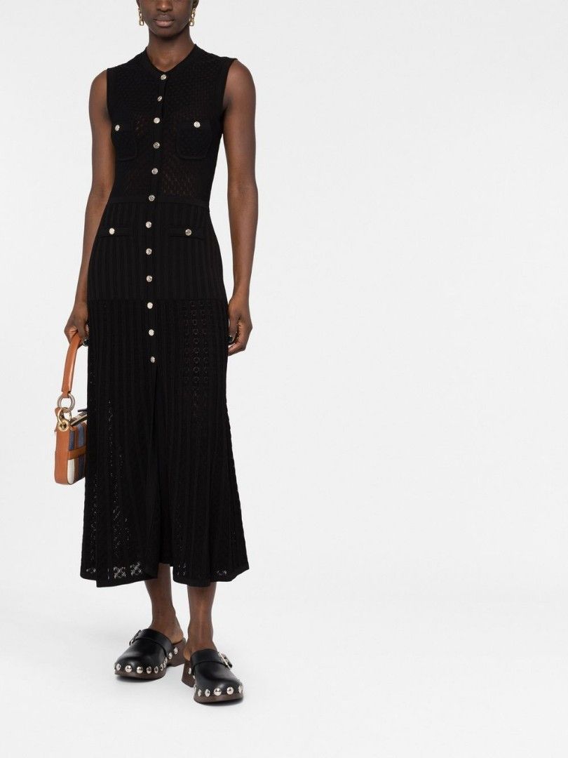 Sandro Tuileries Pointelle black Knit Dress, Women's Fashion, Dresses &  Sets, Dresses on Carousell