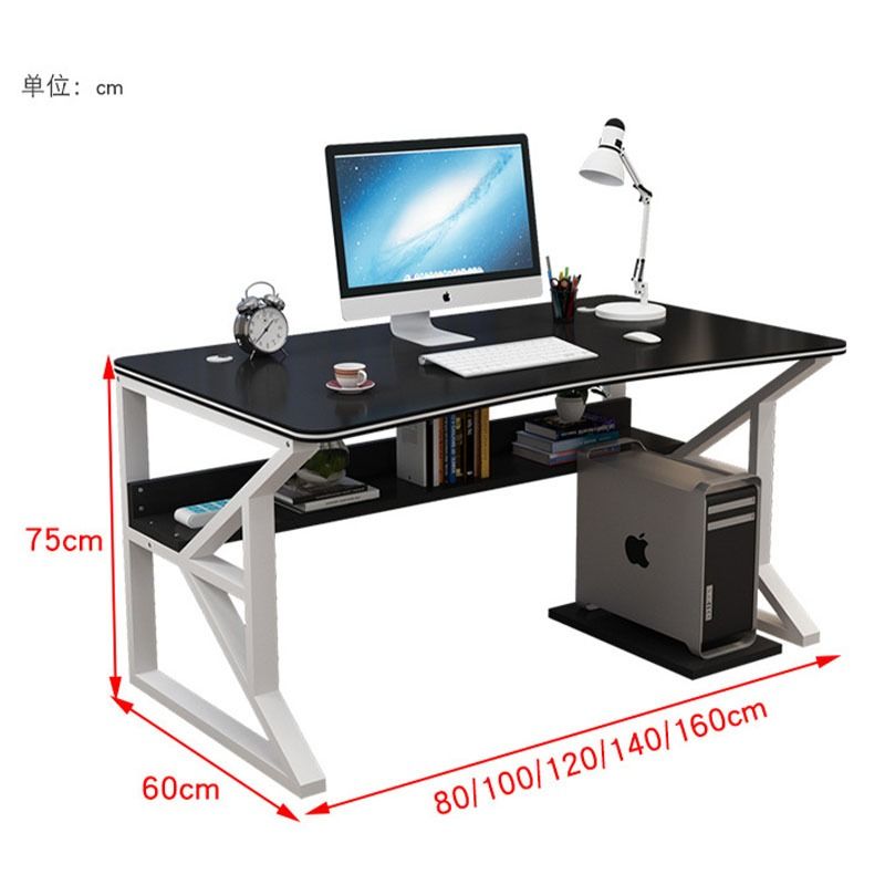 Simple desktop home computer desk study desk simple table steel wood ...
