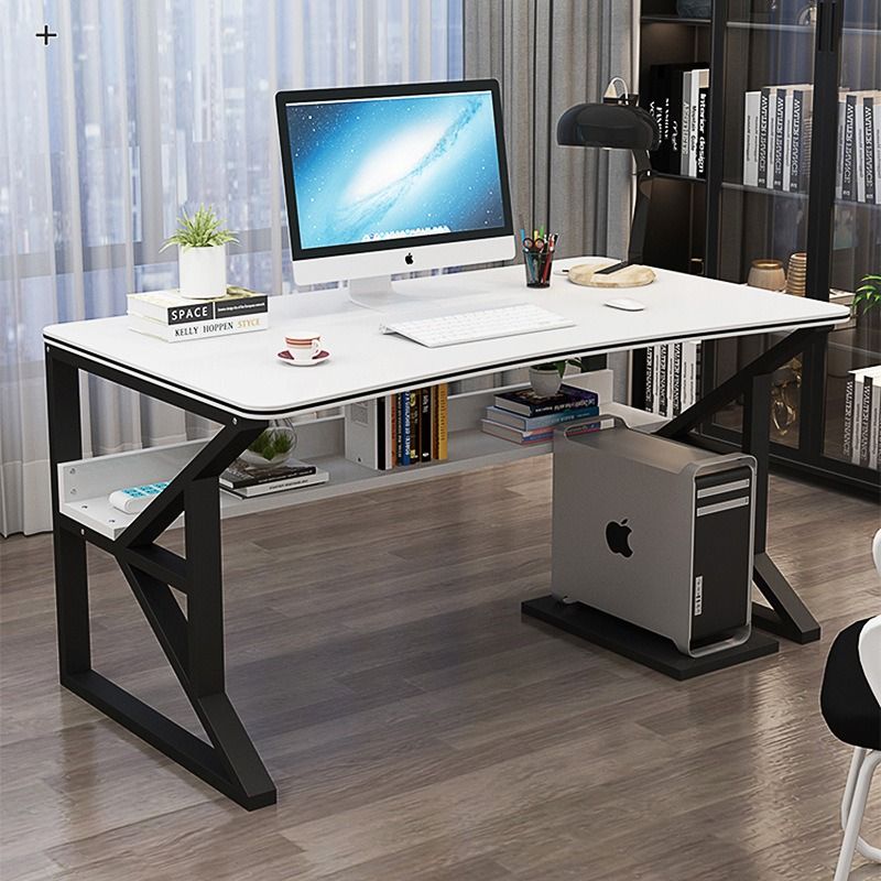 Simple desktop home computer desk study desk simple table steel wood ...