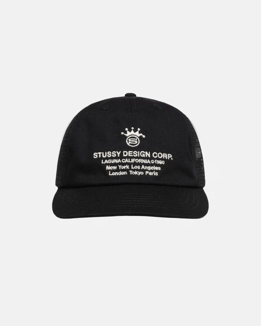 STUSSY LOW PROFILE DESIGN CORP TRUCKER CAP 網帽, 他的時尚