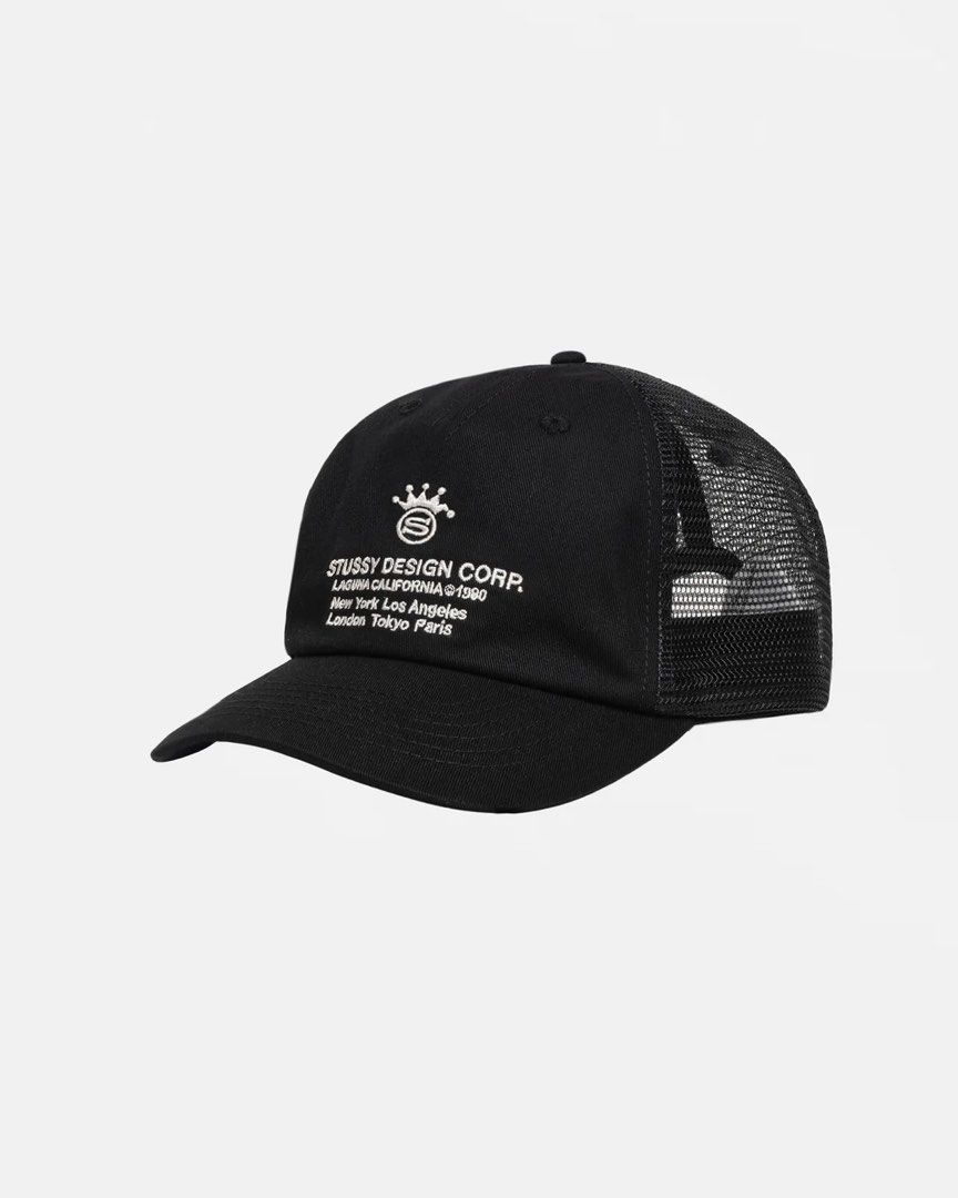 STUSSY LOW PROFILE DESIGN CORP TRUCKER CAP 網帽, 他的時尚