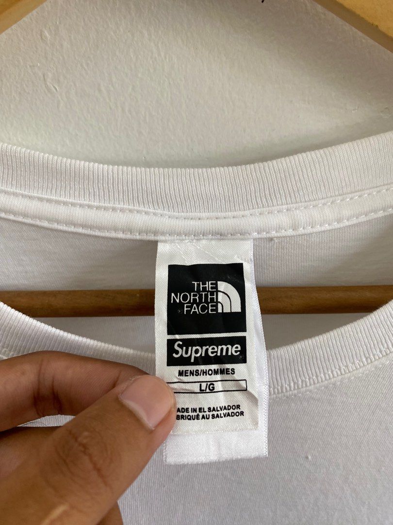 TNF X SUPREME (Category: Tshirts & Polo Shirts ) located in Pinamalayan. Submitted by initialthriftstore (Listing ID 1325447076, Image 2). Description: Very good condition Dimes: 28x20 Issues: None .