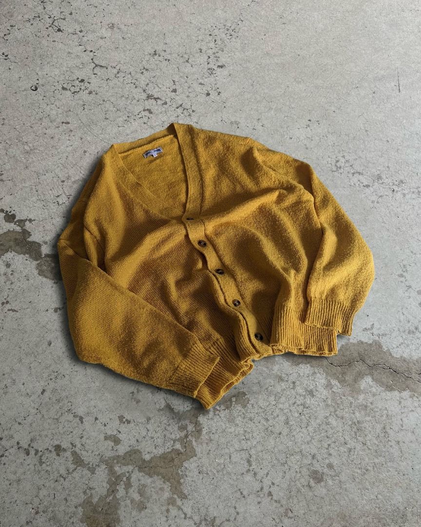 Vintage Spoc Store Mustard Yellow Mohair Shaggy Cardigan