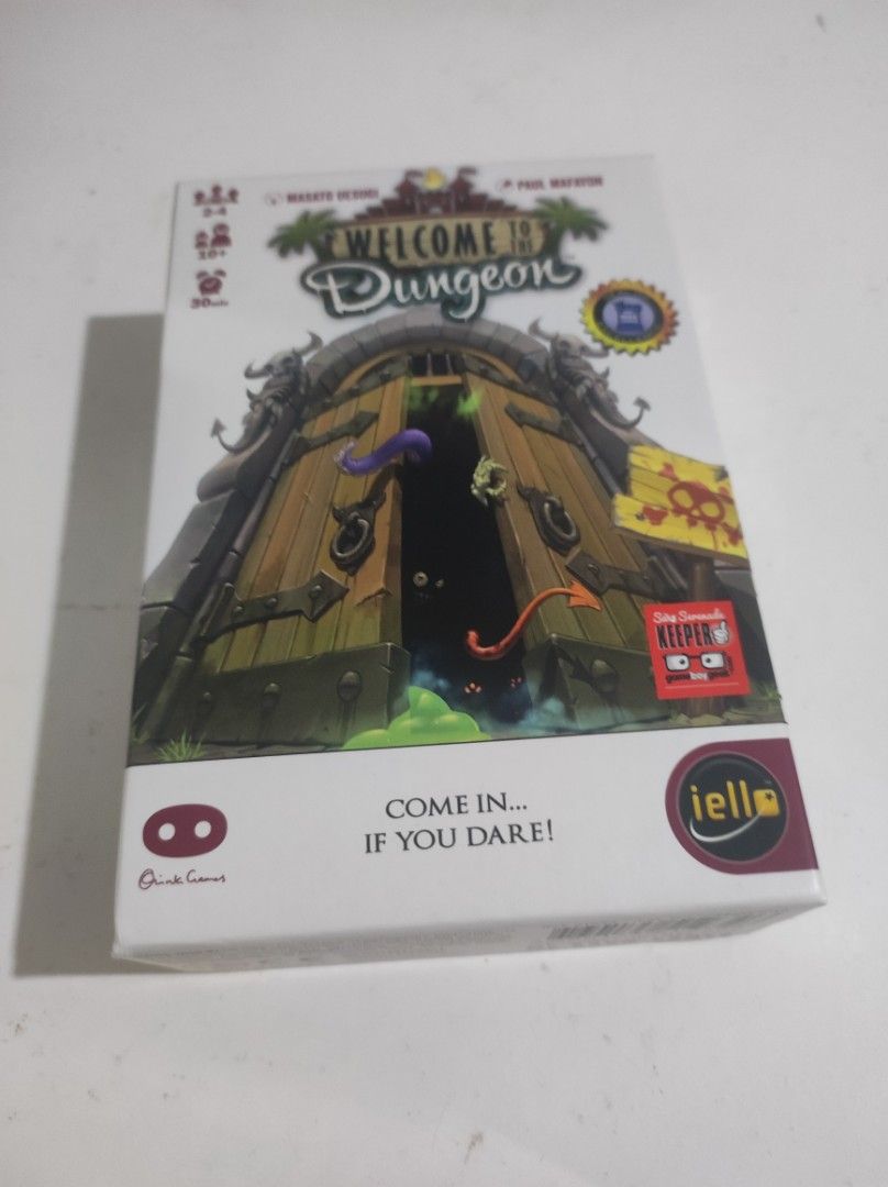 Welcome to the Dungeon Board Game (Category: Board Games & Puzzles) located in Makati City. Submitted by ivprz (Listing ID 1325320635, Image 1). Description: Bought this a while back and enjoyed our plays but this isn't hitting the table much and I need to make room for new games! Great little push-your-luck and bluffing game. Everything is in great condition and all the cards are sleeved. -- Welcome to the Dungeon is a push-your-luck dungeon del