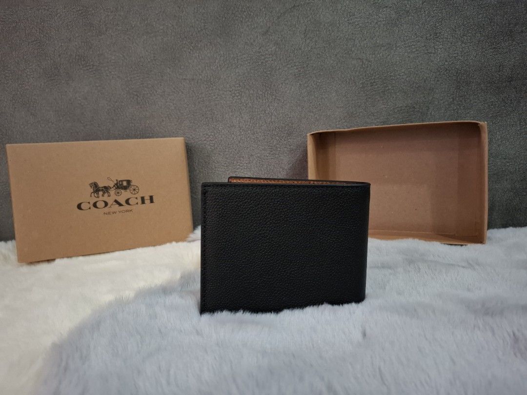 100 Authentic Coach Instock coach short wallet coach men original wallet F24647