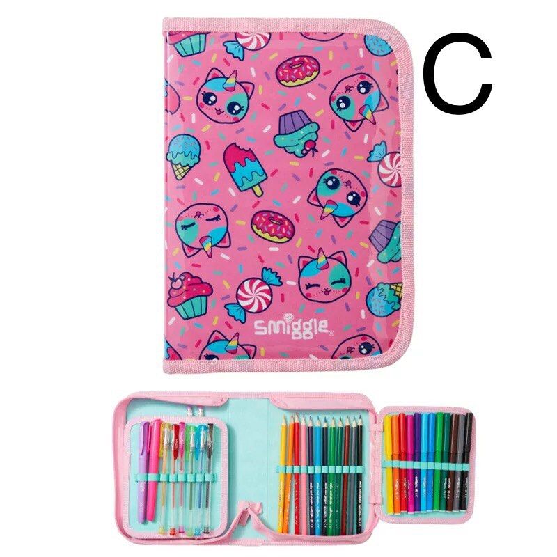 smiggle Australia memo pad pen eraser pencil case Disney Minnie Mouse little mermaid stationery set kids