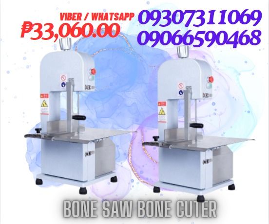Bone Cutting machine Table Tap Bone Saw Machine (Category: Industrial Equipment) located in Manila. Submitted by 09201067191 (Listing ID 1325517074, Image 1). Description: ✅ Guaranteed lowest price ✅ Quality products ✅ Big discount for bulk orders ✅ 100% LEGIT TRUSTED SUPPLIER! ✅ With Complete Legal Documents ✅ BIR Registered Model: type210 Motor Single 220V Power 1100W pure copper motor Size of saw blade 1420mm Table size 450mm*320mm Speed/ Effi