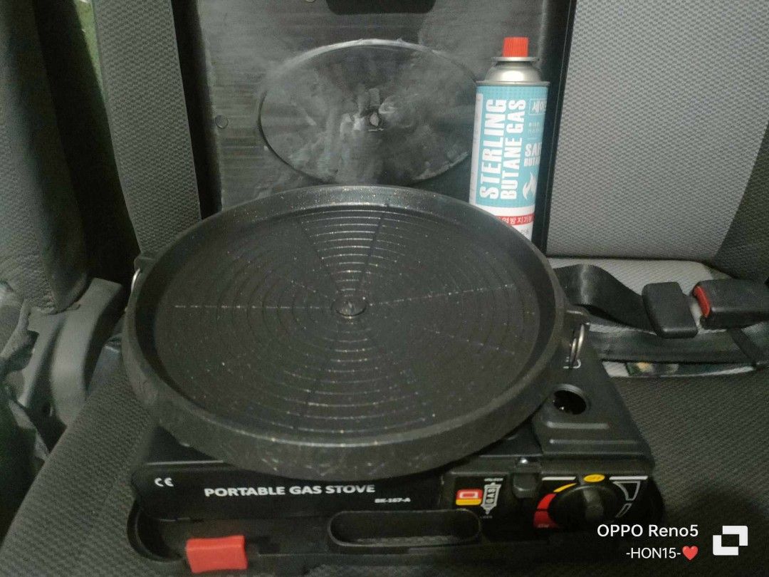 Butane Round Set (Category: BBQ, Grills & Hotpots) located in Manila. Submitted by redonlineshop (Listing ID 1325462860, Image 2). Description: Butane Round Set ₱999 (Stove+grill pan+gas) ON HAND BRAND NEW Mode of Payment: Gcash,COD Same day delivery + Delivery Fee.