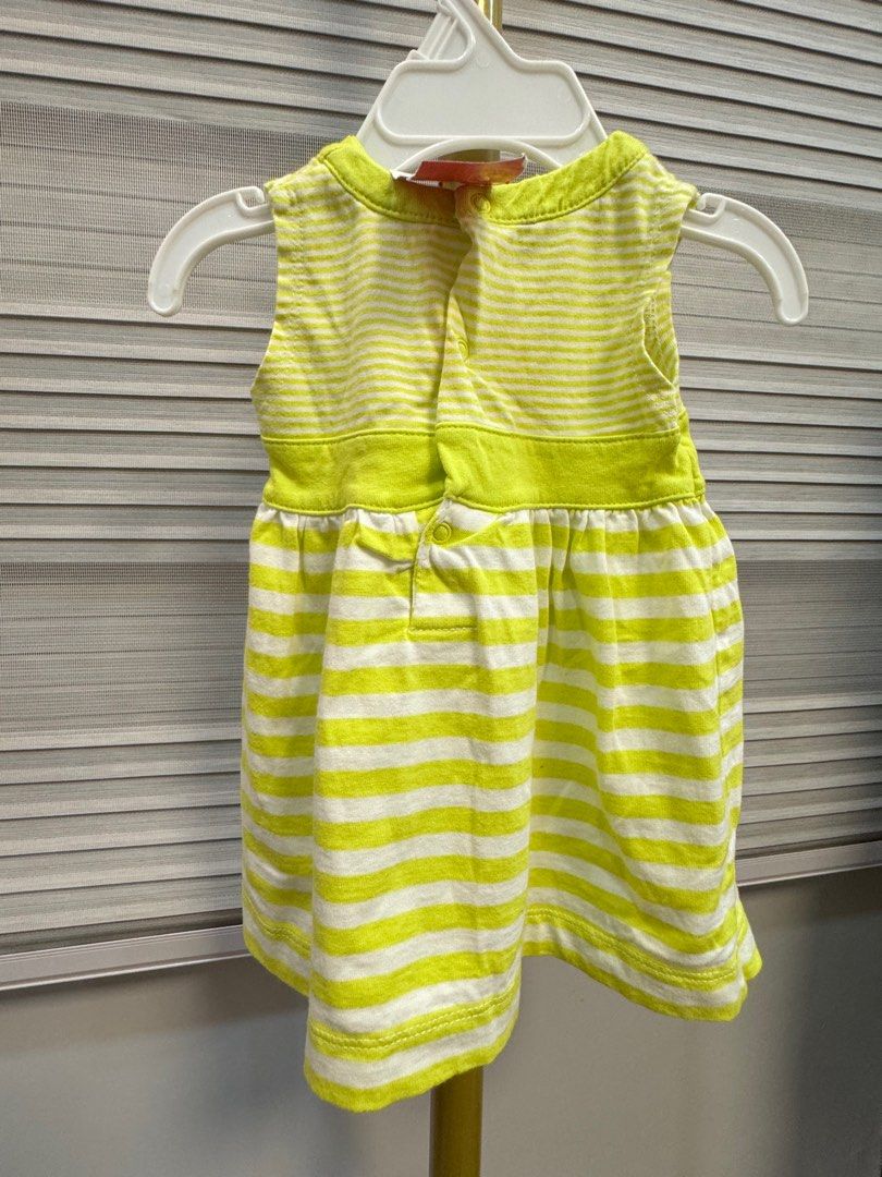 Carter s Yellow Green Dress 3m Babies Kids Babies Kids Fashion on Carousell