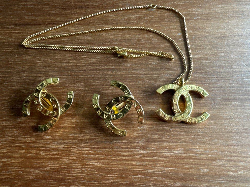Chanel earrings and necklace cheap