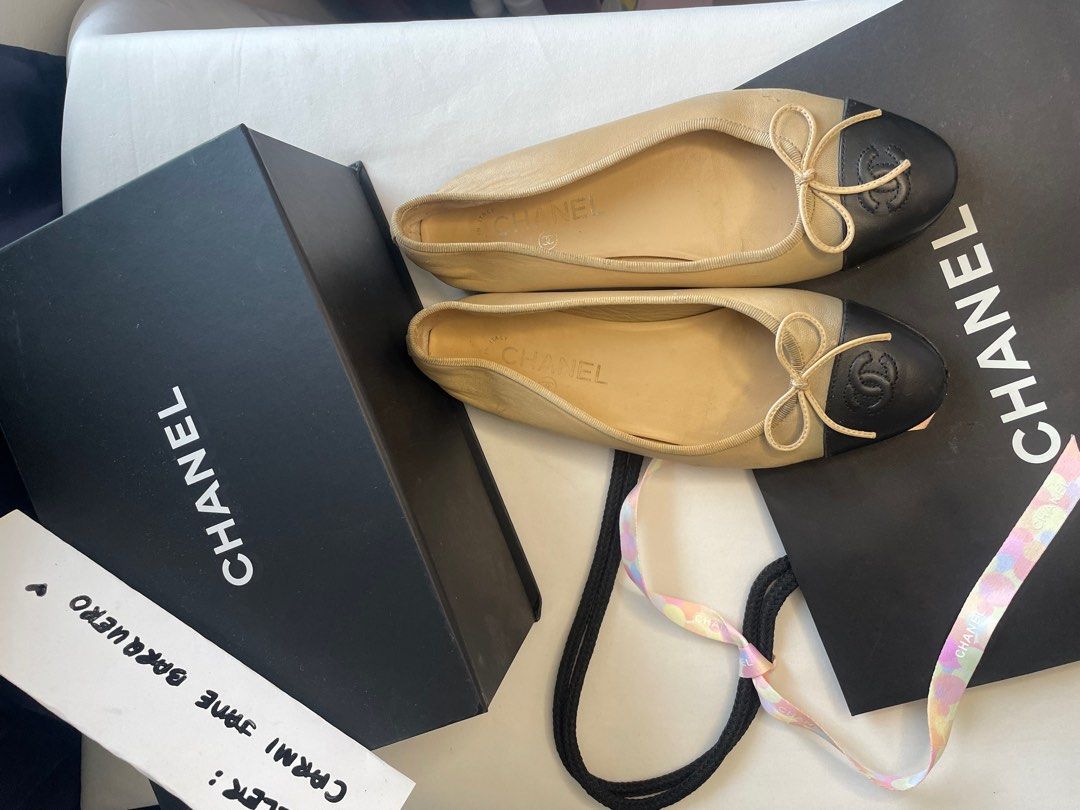 Chanel flats (Category: Flats & Sandals) located in Cebu City. Submitted by imrcemj (Listing ID 1325473895, Image 3). Description: 💯authenticity guaranteed with certificate CHANEL ballet flats size 37C resoled- new outsole .