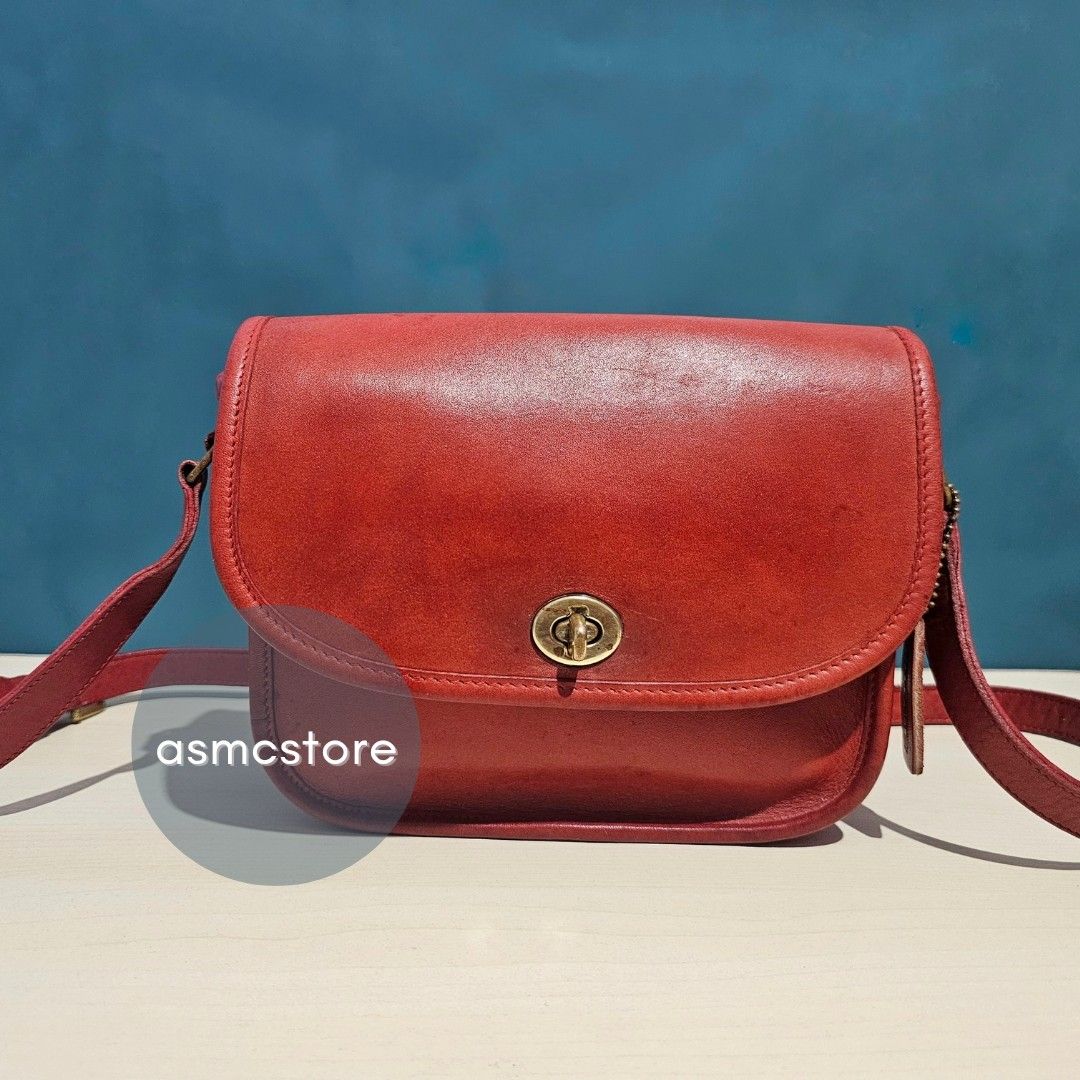 Coach Vintage Collegiate in Red (Category: Luxury Bags & Wallets) located in Marikina City. Submitted by asmcstore (Listing ID 1325582834, Image 2). Description: Coach Vintage Collegiate in Red Made in the United States Mid to late 70's **ROOSTER CHARM NOT INCLUDED** **These are VINTAGE/PRELOVED bags signs of usage might be present** **Bags are cleaned and conditioned**.