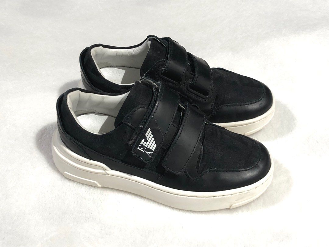 EMPORIO ARMANI KIDS Black Velcro Trainers