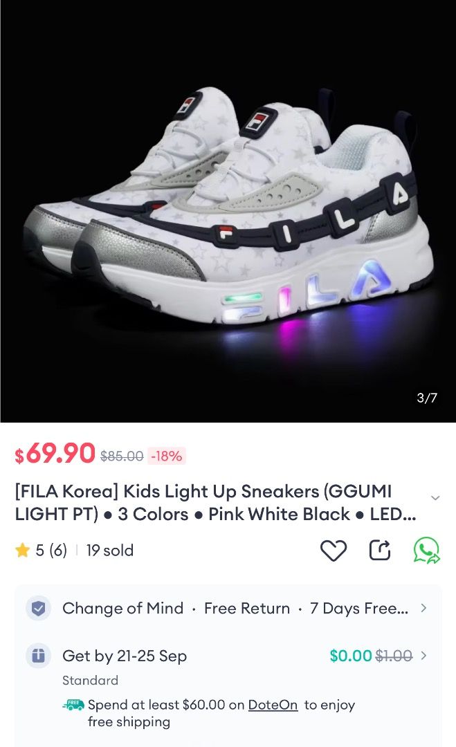 New Fila LED shoes for kids