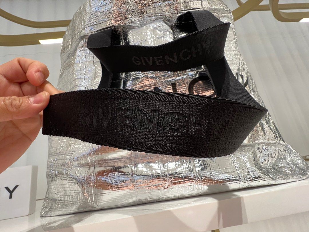 Givenchy G-Shopper Metallic Silver Logo Tote Bag (Category: Luxury Bags & Wallets) located in Makati City. Submitted by luxuryshopper01 (Listing ID 1325610516, Image 3). Description: Givenchy G-Shopper Metallic Silver Logo Tote Bag 100% Authentic and Brand New With Box, Dust Bag, Authenticity Card and Paper Bag (ideal for gift) Store Price: Php 62,500 .